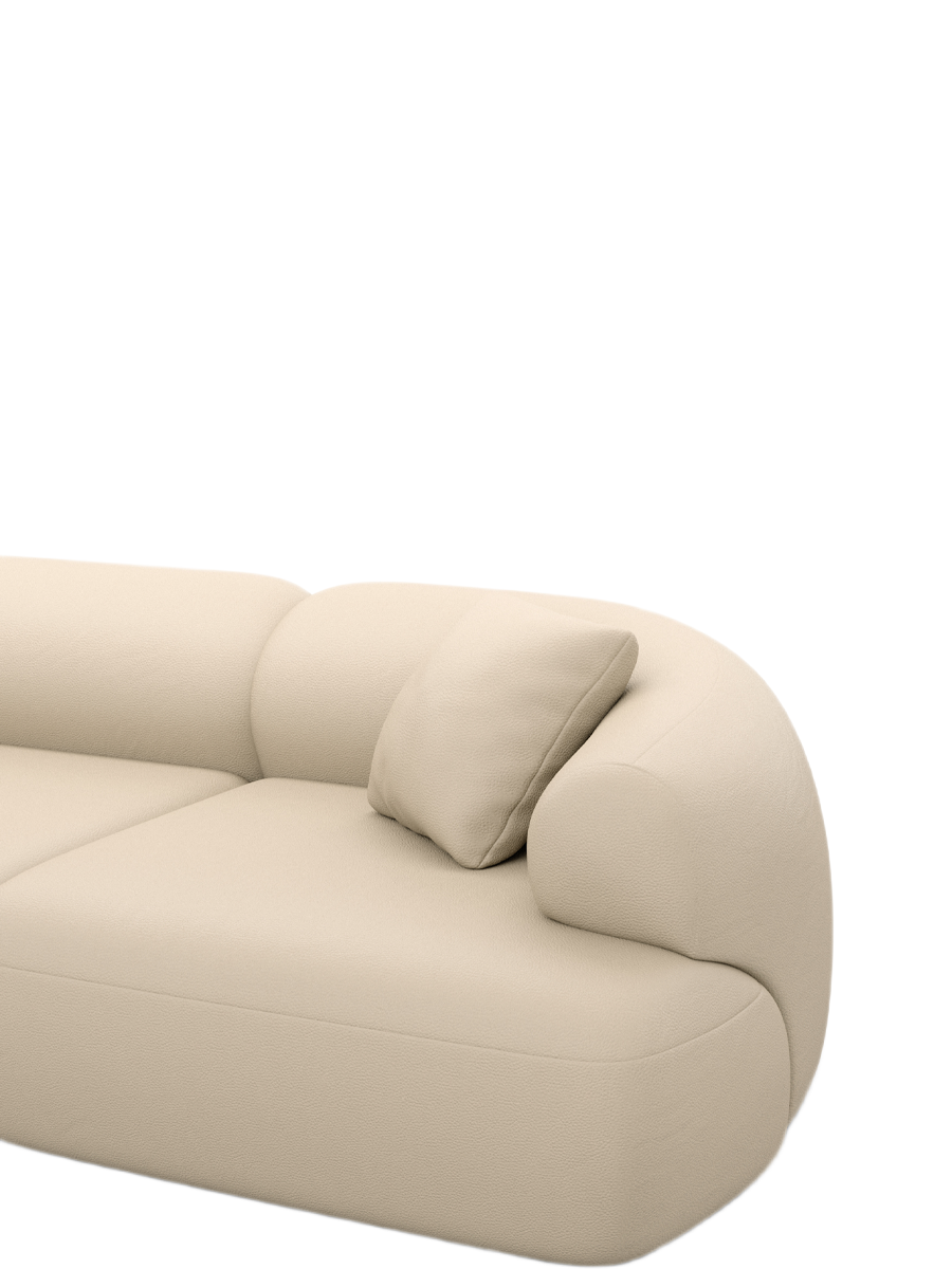 
3-Sitzer Design Echtleder Sofa „Astoria“ - Echtleder Beige