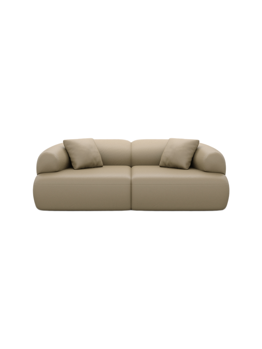 
3-Sitzer Design Echtleder Sofa „Astoria“ - Echtleder Beige