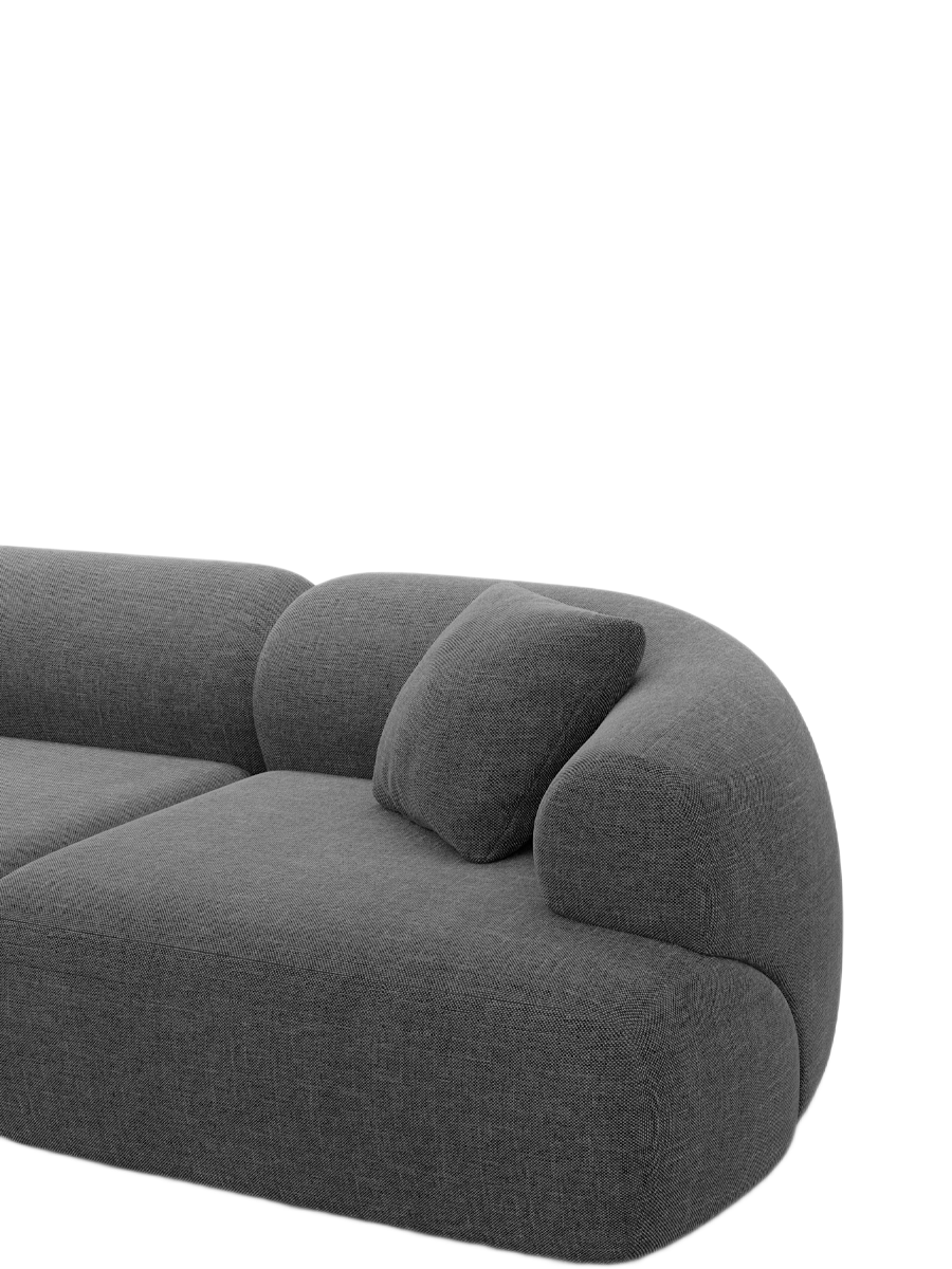 
3-Sitzer Design Sofa „Astoria“ mit Strukturstoff-Bezug - Strukturstoff Anthrazit