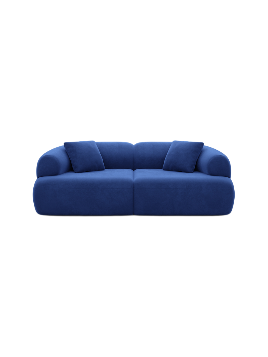 
3-Sitzer Design Sofa „Astoria“ mit Samtbezug - Samtbezug Königsblau