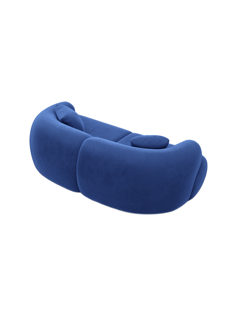 
3-Sitzer Design Sofa „Astoria“ mit Samtbezug - Samtbezug Königsblau