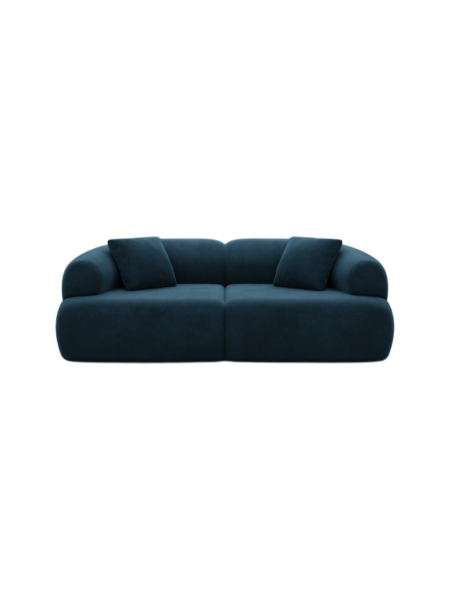 
3-Sitzer Design Sofa „Astoria“ mit Samtbezug - Samtbezug Königsblau