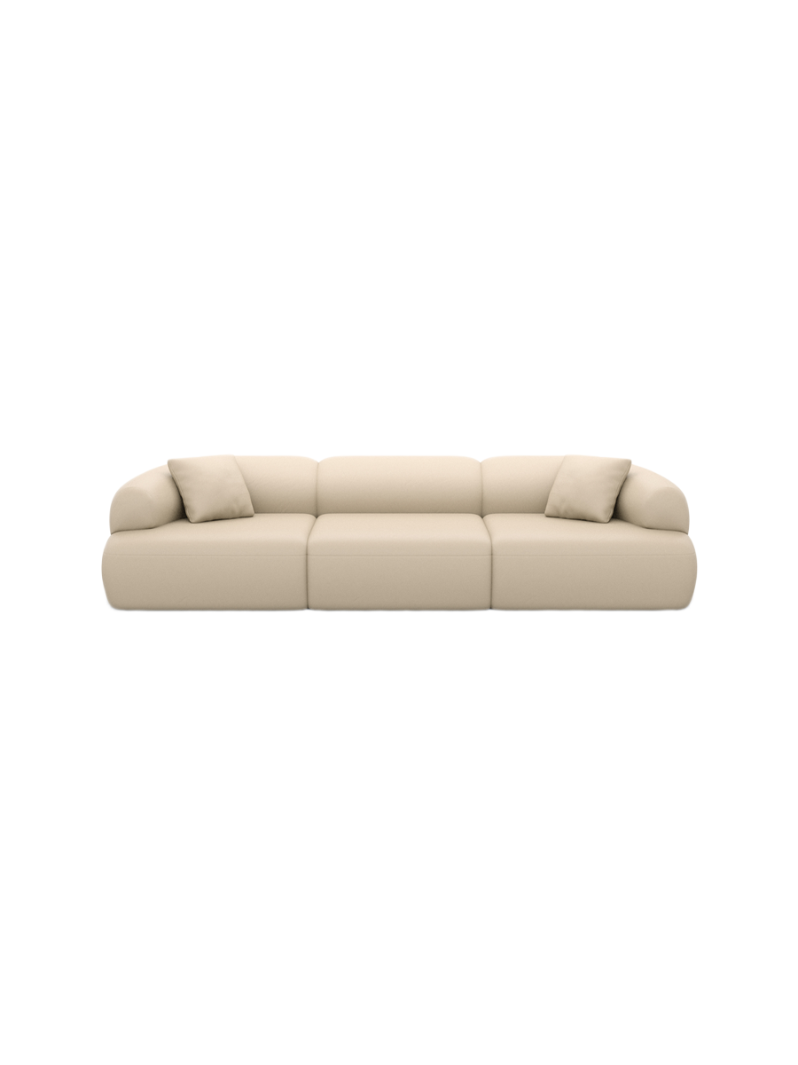 
4-Sitzer Design Echtleder Sofa „Astoria“ - Echtleder Beige