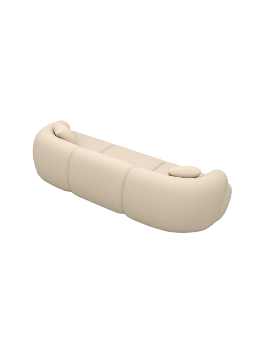 
4-Sitzer Design Echtleder Sofa „Astoria“ - Echtleder Beige