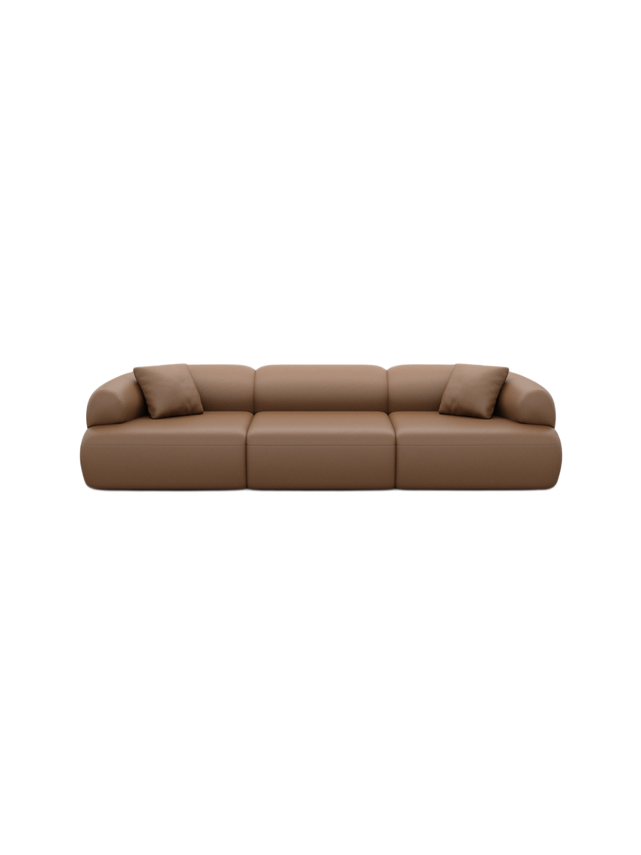 
4-Sitzer Design Echtleder Sofa „Astoria“ - Echtleder Beige