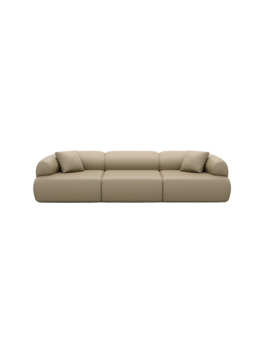 
4-Sitzer Design Echtleder Sofa „Astoria“ - Echtleder Beige