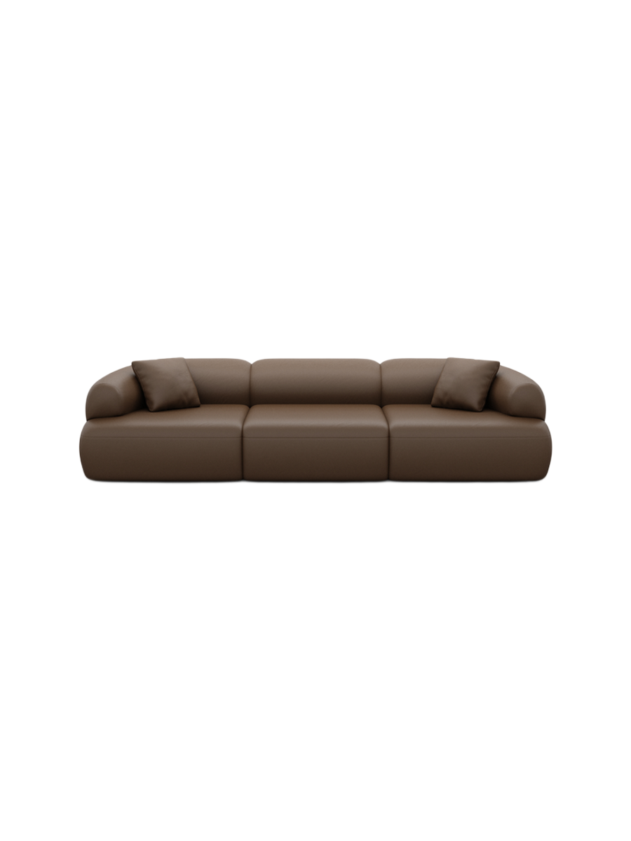 
4-Sitzer Design Echtleder Sofa „Astoria“ - Echtleder Beige