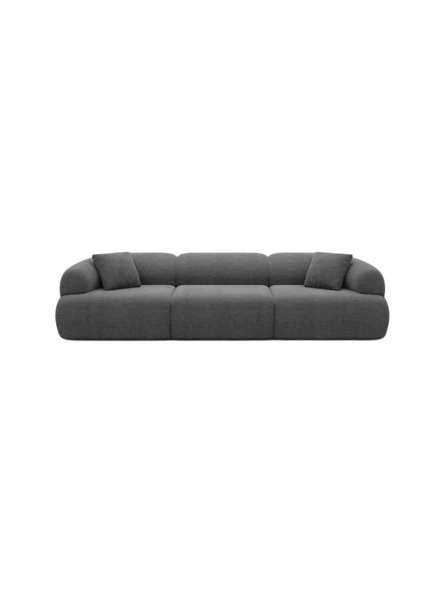 
4-Sitzer Design Sofa „Astoria“ mit Strukturstoff-Bezug - Strukturstoff Anthrazit