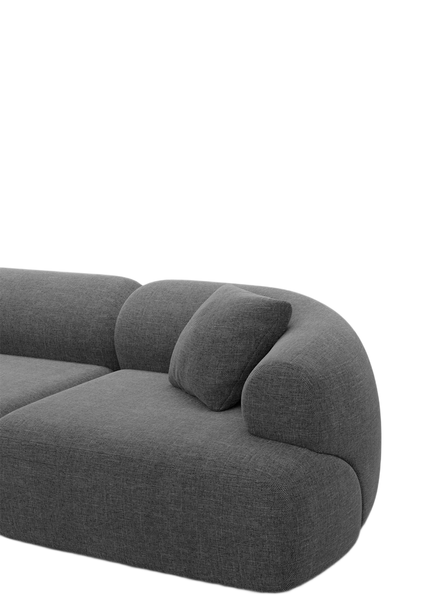
4-Sitzer Design Sofa „Astoria“ mit Strukturstoff-Bezug - Strukturstoff Anthrazit