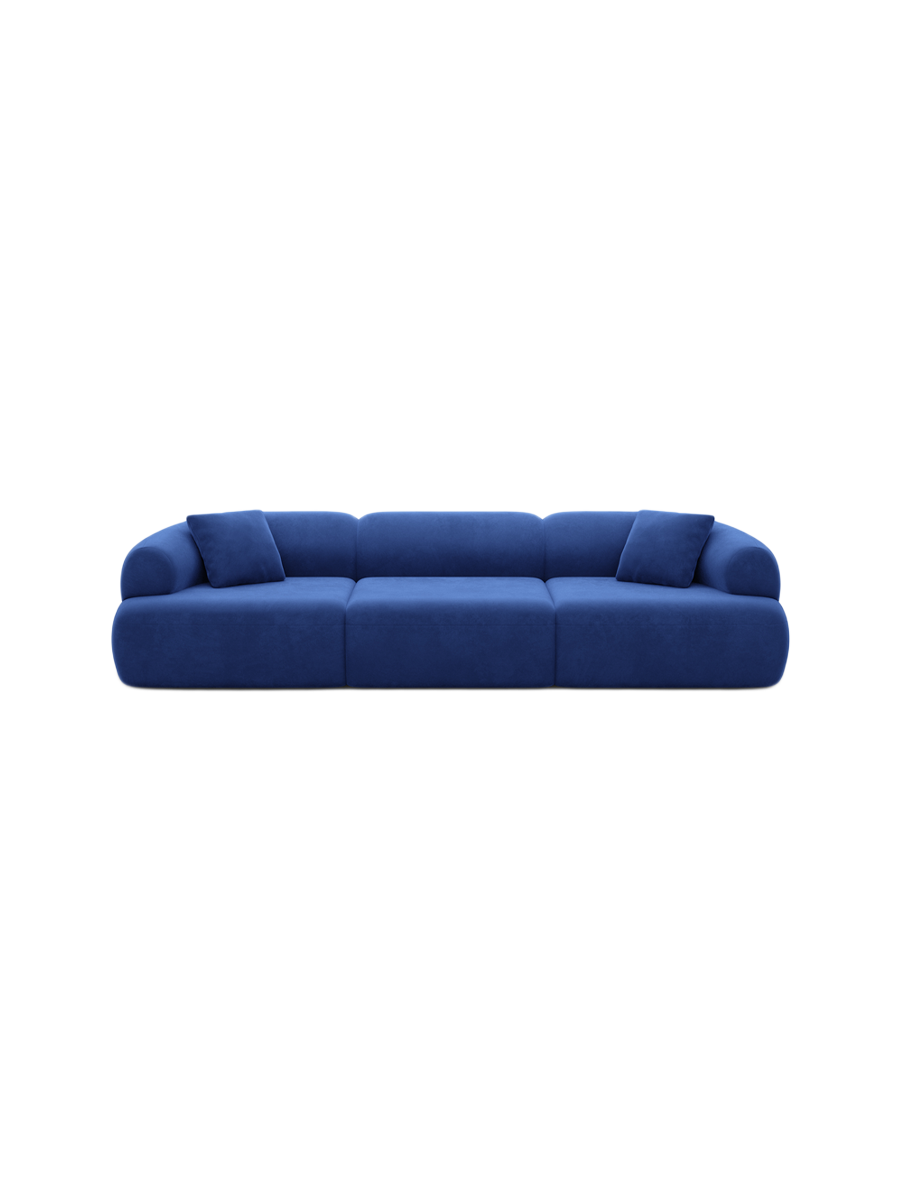 
4-Sitzer Design Sofa „Astoria“ mit Samtbezug - Samtbezug Königsblau