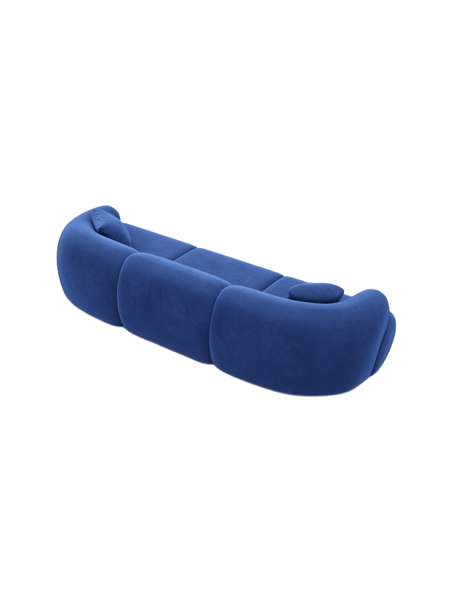 
4-Sitzer Design Sofa „Astoria“ mit Samtbezug - Samtbezug Königsblau