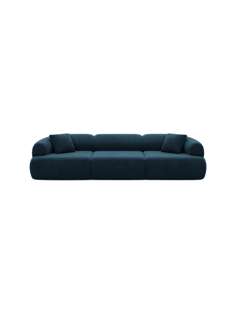 
4-Sitzer Design Sofa „Astoria“ mit Samtbezug - Samtbezug Königsblau
