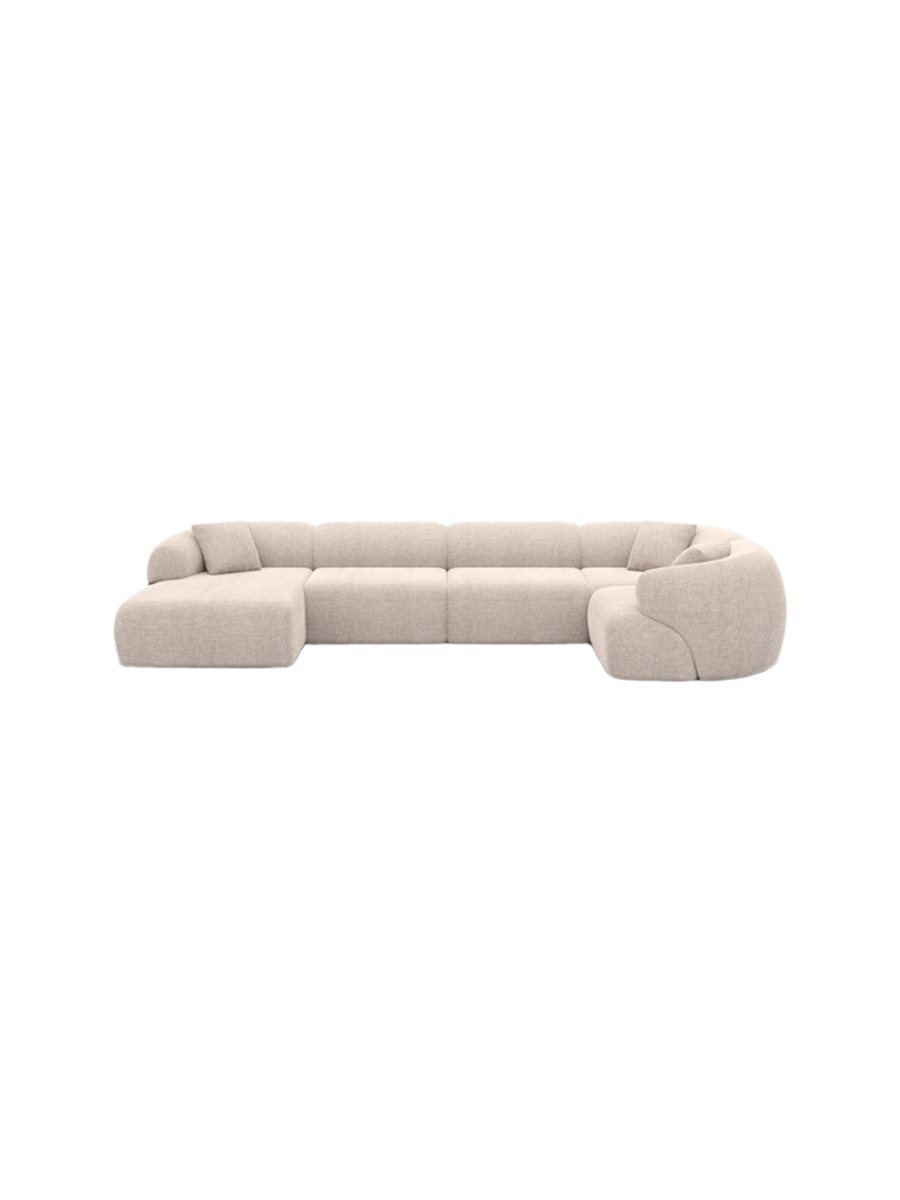 
6-Sitzer Design Panorama-Sofa „Astoria XL“ mit Strukturstoff-Bezug - Strukturstoff Anthrazit / Lange Seite links
