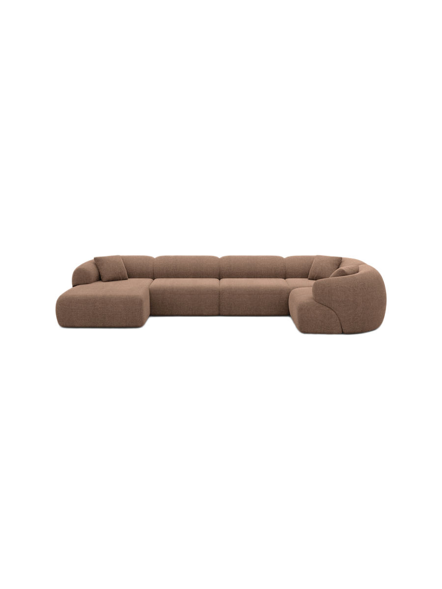 
6-Sitzer Design Panorama-Sofa „Astoria XL“ mit Strukturstoff-Bezug - Strukturstoff Anthrazit / Lange Seite links