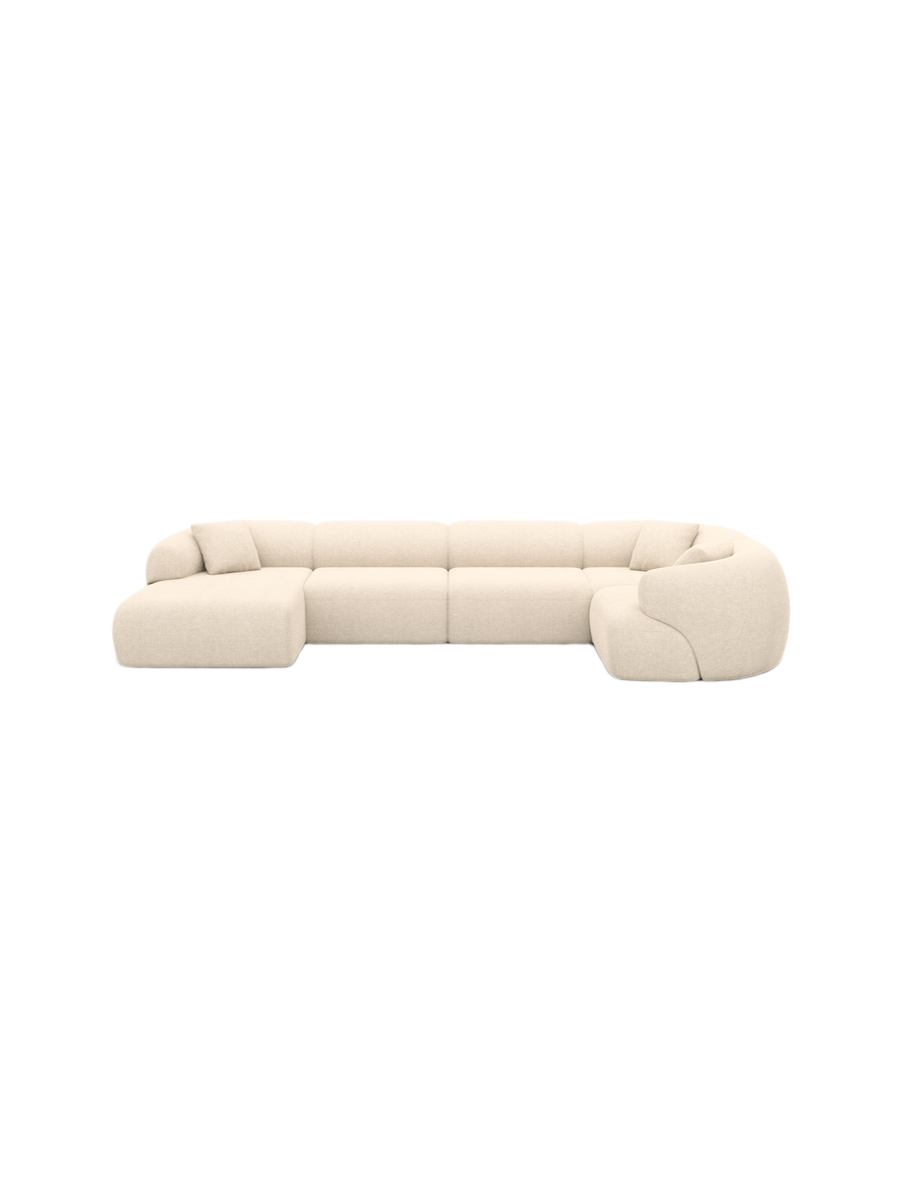 
6-Sitzer Design Panorama-Sofa „Astoria XL“ mit Strukturstoff-Bezug - Strukturstoff Anthrazit / Lange Seite links