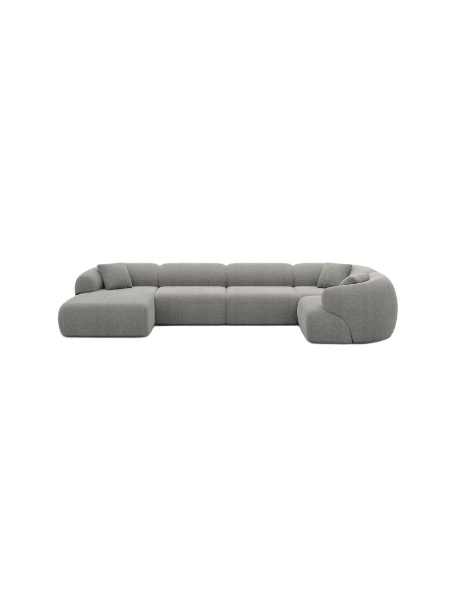 
6-Sitzer Design Panorama-Sofa „Astoria XL“ mit Strukturstoff-Bezug - Strukturstoff Anthrazit / Lange Seite links