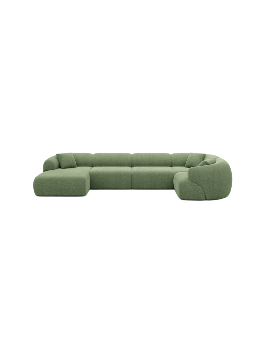 
6-Sitzer Design Panorama-Sofa „Astoria XL“ mit Strukturstoff-Bezug - Strukturstoff Anthrazit / Lange Seite links