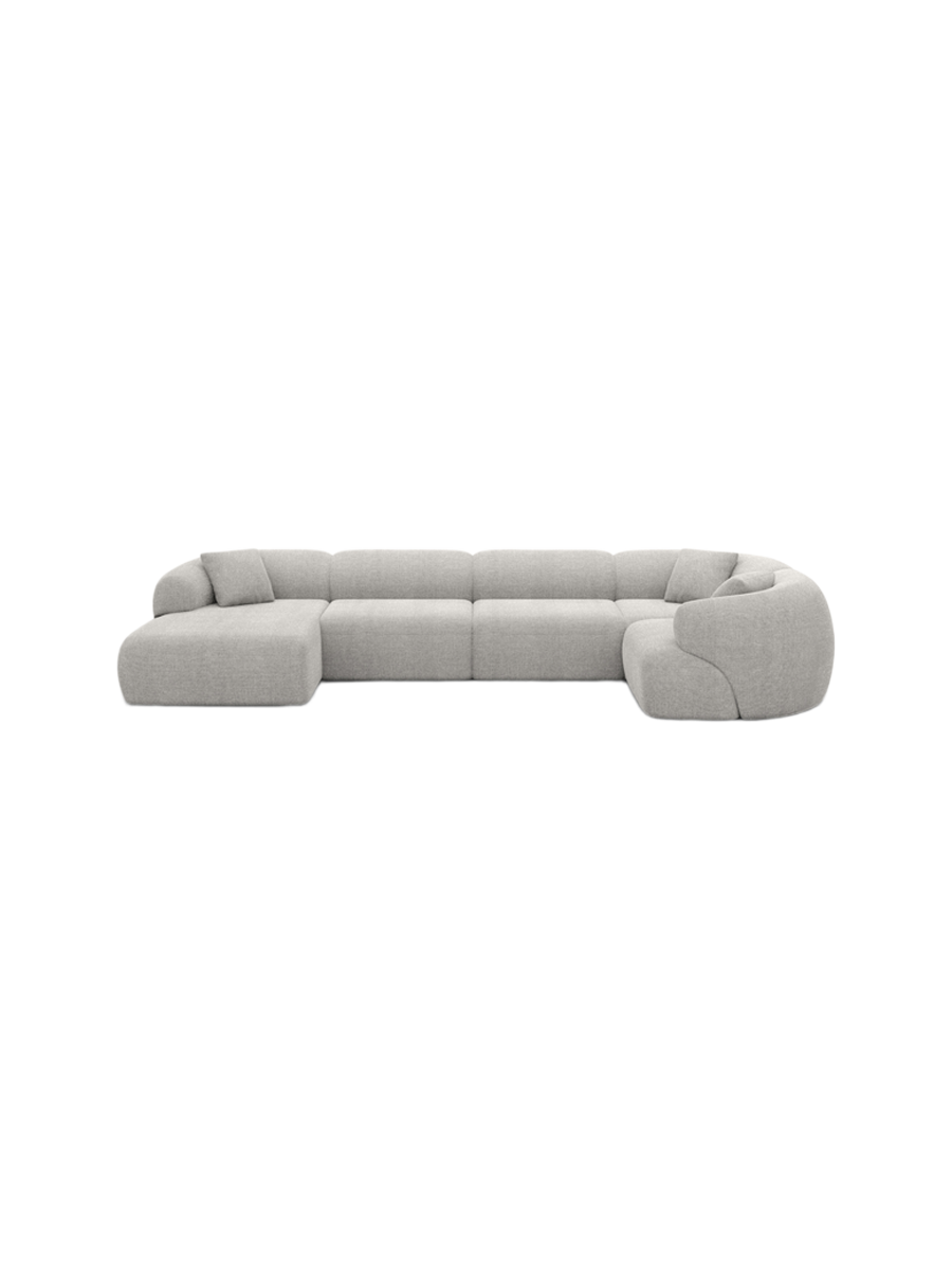 
6-Sitzer Design Panorama-Sofa „Astoria XL“ mit Strukturstoff-Bezug - Strukturstoff Anthrazit / Lange Seite links