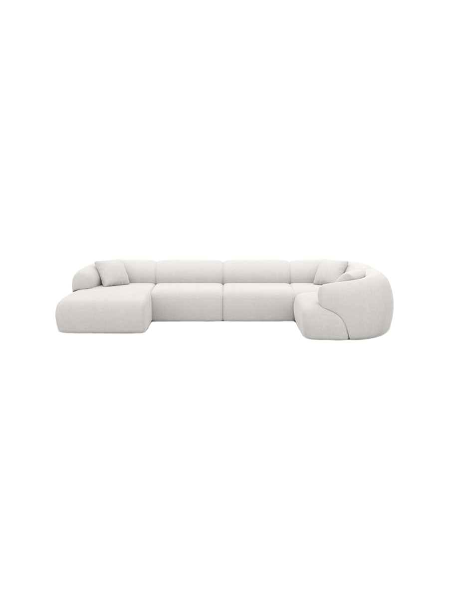 
6-Sitzer Design Panorama-Sofa „Astoria XL“ mit Strukturstoff-Bezug - Strukturstoff Anthrazit / Lange Seite links