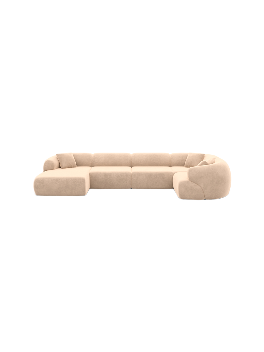 
6-Sitzer Design Panorama-Sofa „Astoria XL“ mit Samtbezug - Samtbezug Königsblau / Lange Seite links