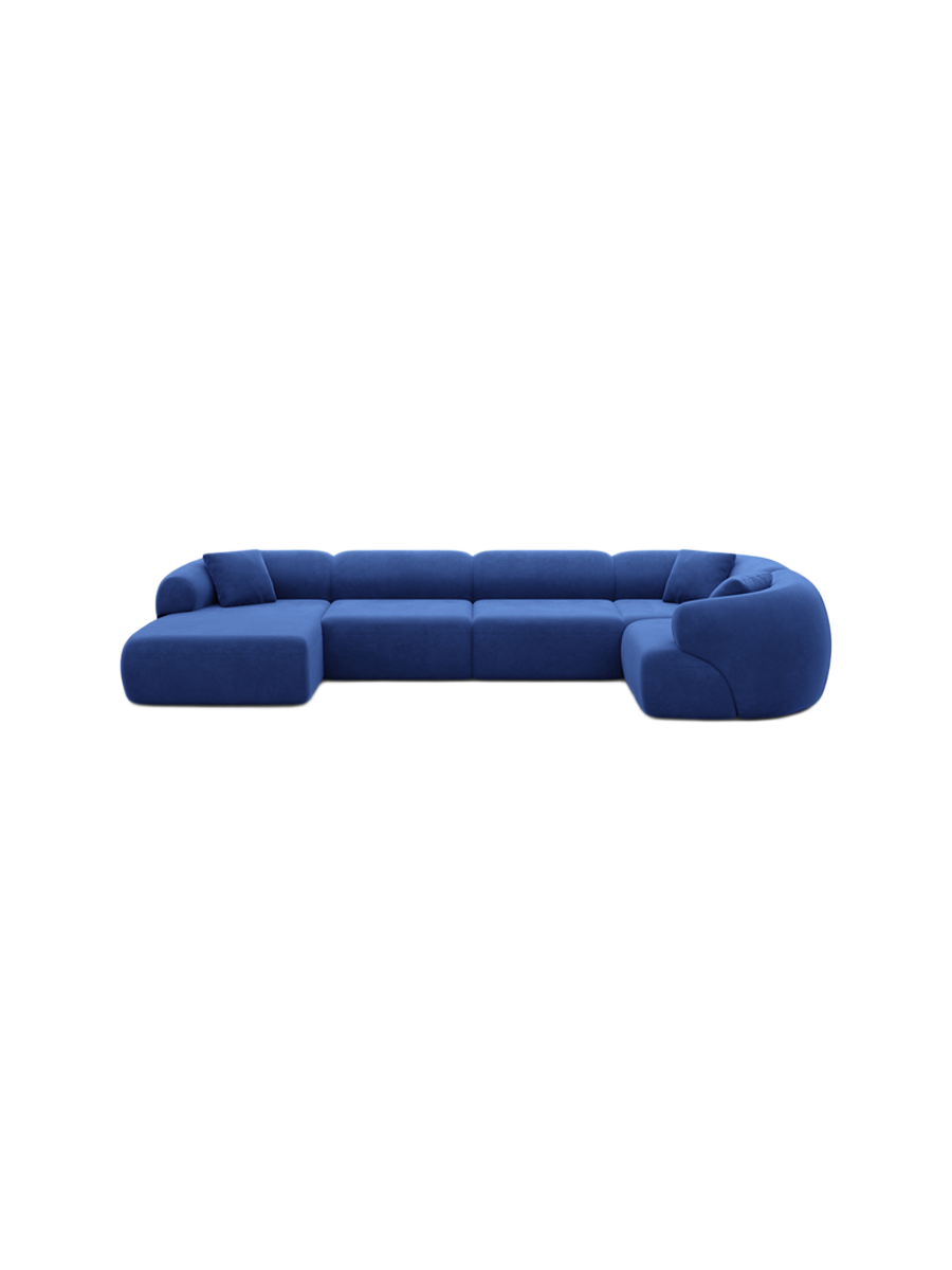 
6-Sitzer Design Panorama-Sofa „Astoria XL“ mit Samtbezug - Samtbezug Königsblau / Lange Seite links
