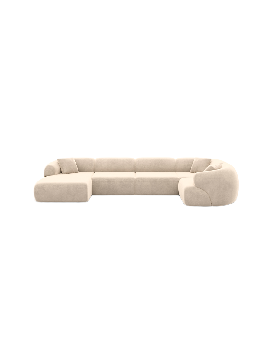 
6-Sitzer Design Panorama-Sofa „Astoria XL“ mit Samtbezug - Samtbezug Königsblau / Lange Seite links