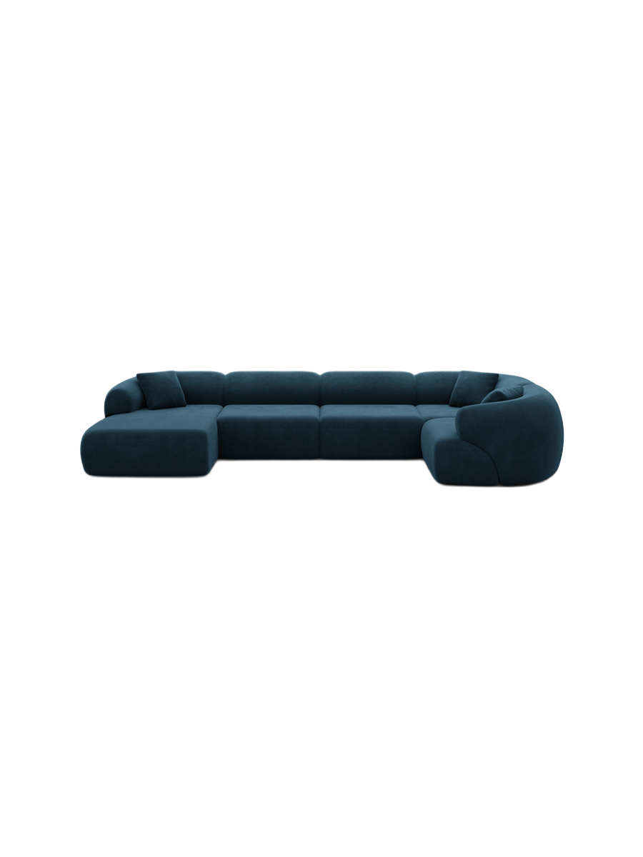 
6-Sitzer Design Panorama-Sofa „Astoria XL“ mit Samtbezug - Samtbezug Königsblau / Lange Seite links