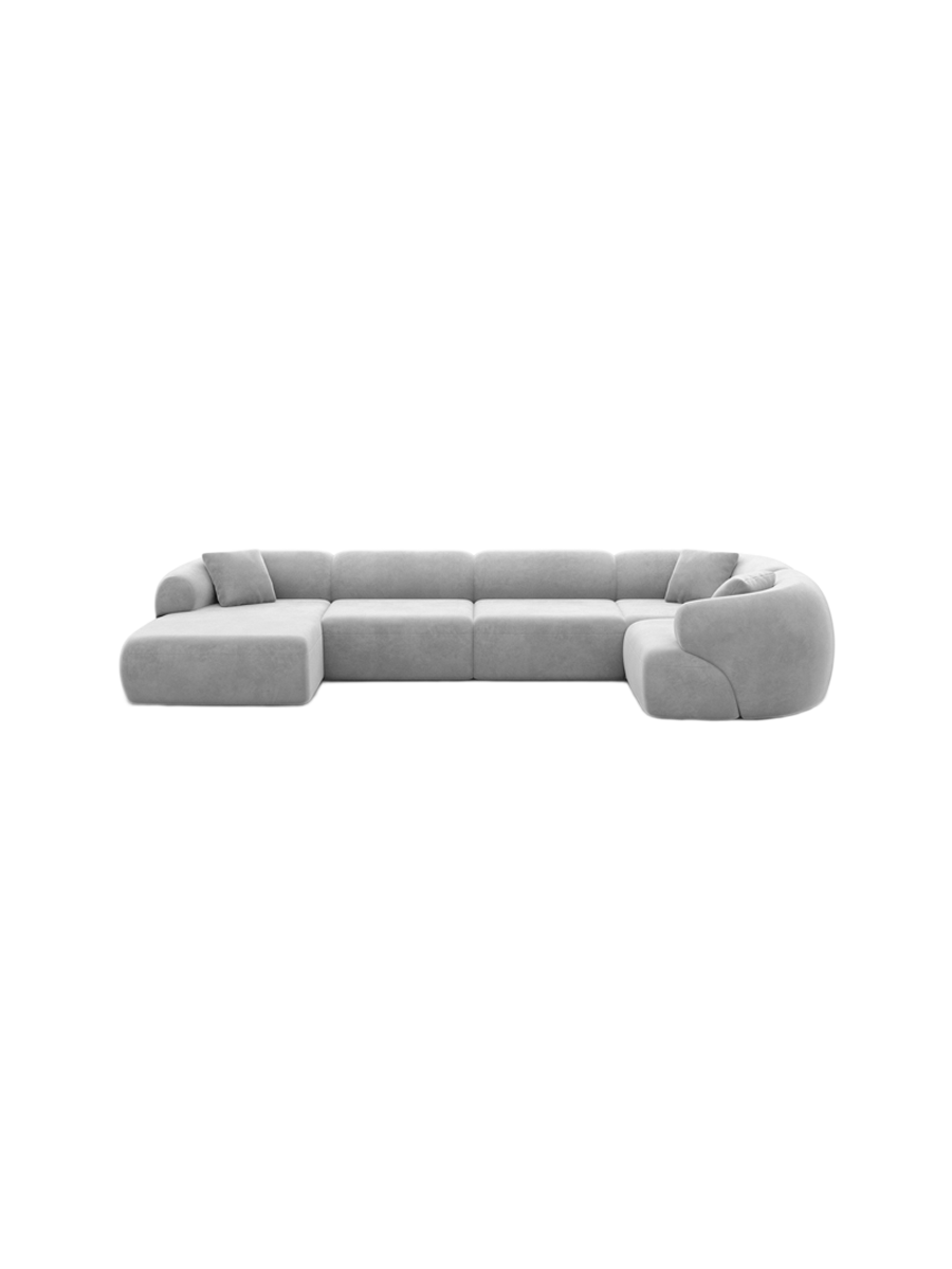 
6-Sitzer Design Panorama-Sofa „Astoria XL“ mit Samtbezug - Samtbezug Königsblau / Lange Seite links