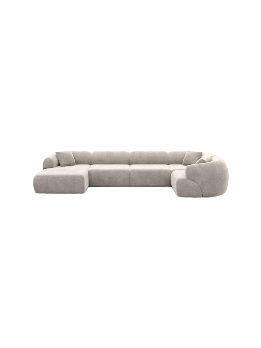 
6-Sitzer Design Panorama-Sofa „Astoria XL“ mit Samtbezug - Samtbezug Königsblau / Lange Seite links