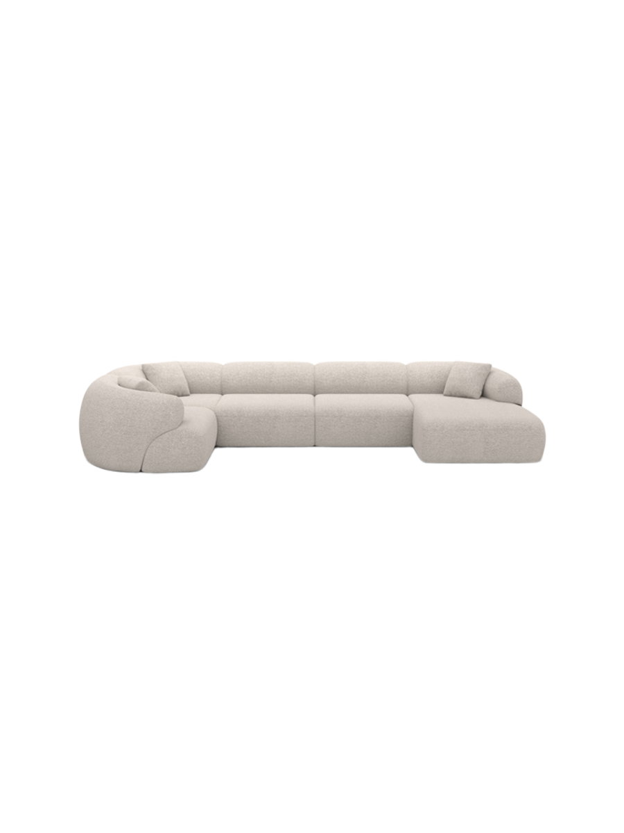 
6-Sitzer Design Panorama-Sofa „Astoria XL“ mit Bouclé-Bezug - Bouclé Graphit / Lange Seite links