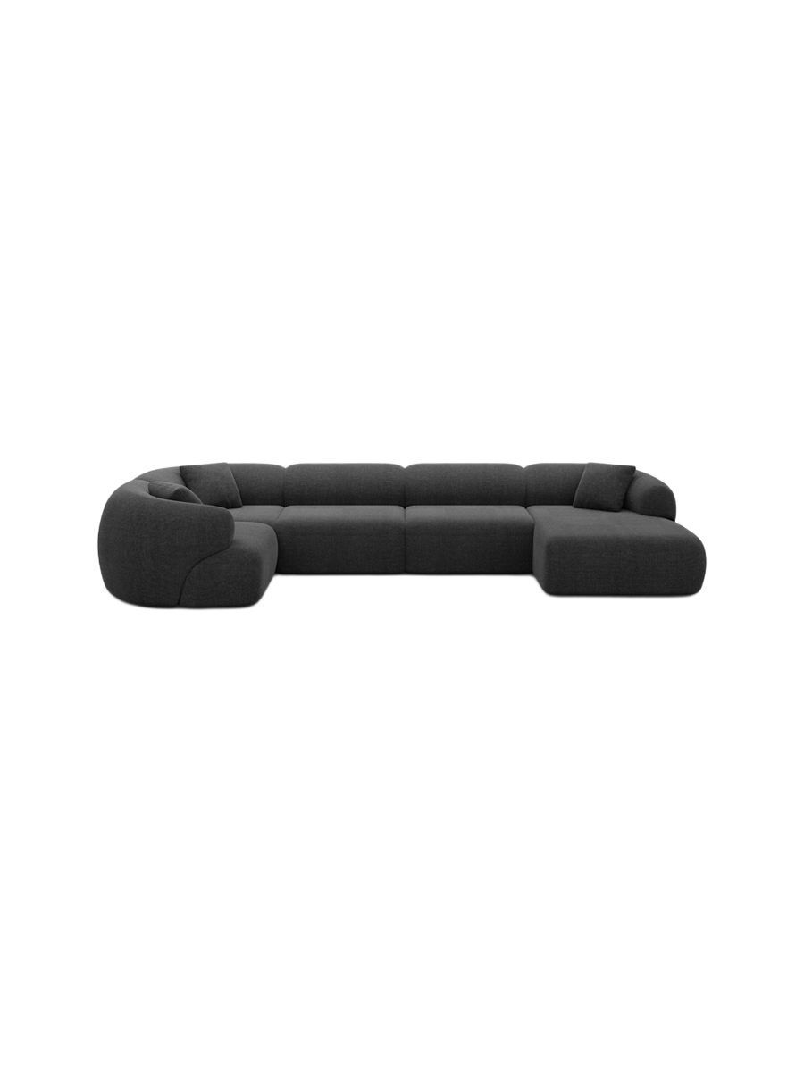 
6-Sitzer Design Panorama-Sofa „Astoria XL“ mit Strukturstoff-Bezug - Strukturstoff Anthrazit / Lange Seite links