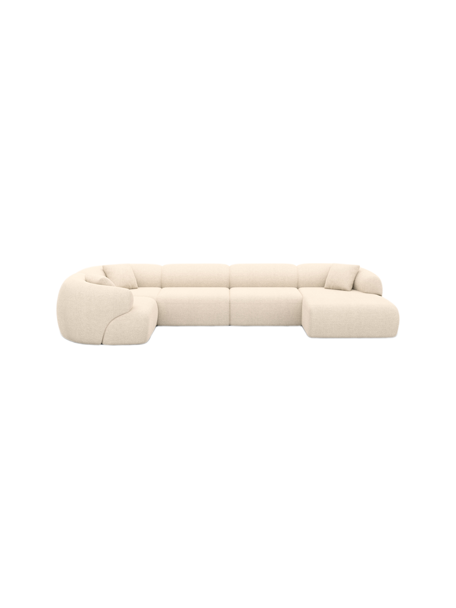 
6-Sitzer Design Panorama-Sofa „Astoria XL“ mit Strukturstoff-Bezug - Strukturstoff Anthrazit / Lange Seite links