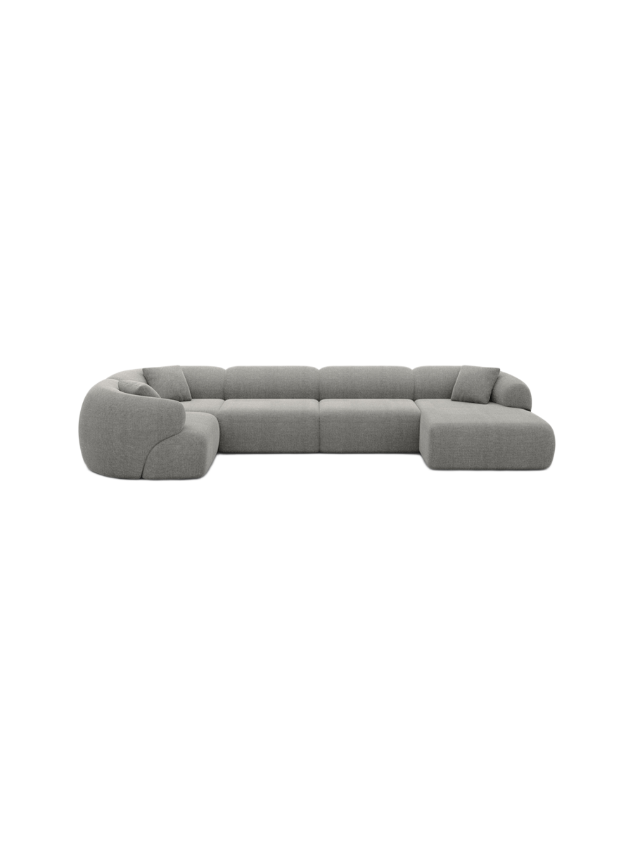 
6-Sitzer Design Panorama-Sofa „Astoria XL“ mit Strukturstoff-Bezug - Strukturstoff Anthrazit / Lange Seite links