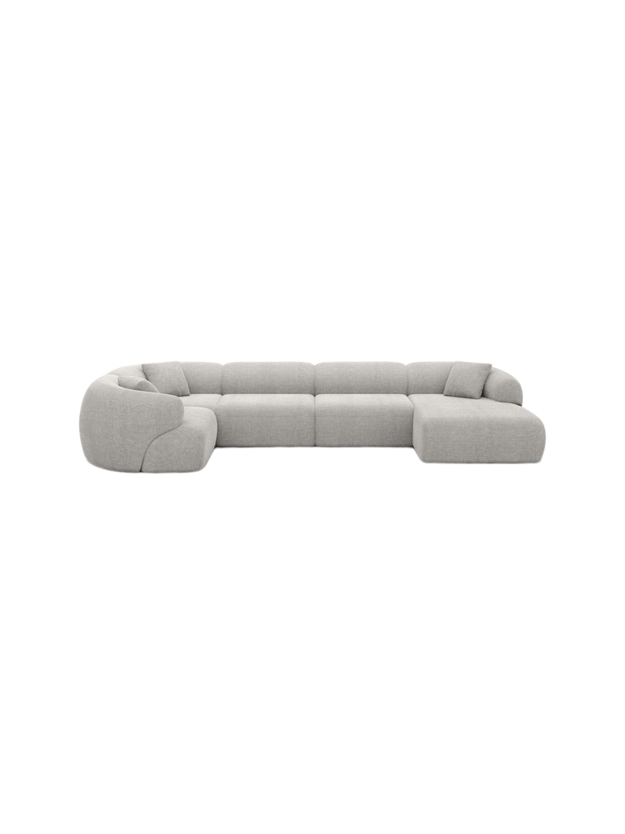 
6-Sitzer Design Panorama-Sofa „Astoria XL“ mit Strukturstoff-Bezug - Strukturstoff Anthrazit / Lange Seite links