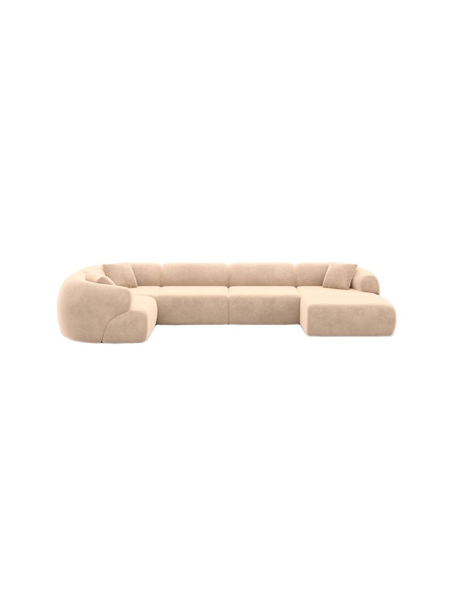 
6-Sitzer Design Panorama-Sofa „Astoria XL“ mit Samtbezug - Samtbezug Königsblau / Lange Seite links