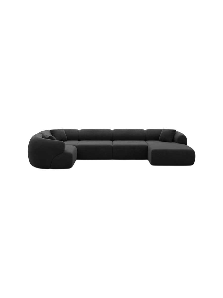 
6-Sitzer Design Panorama-Sofa „Astoria XL“ mit Samtbezug - Samtbezug Königsblau / Lange Seite links