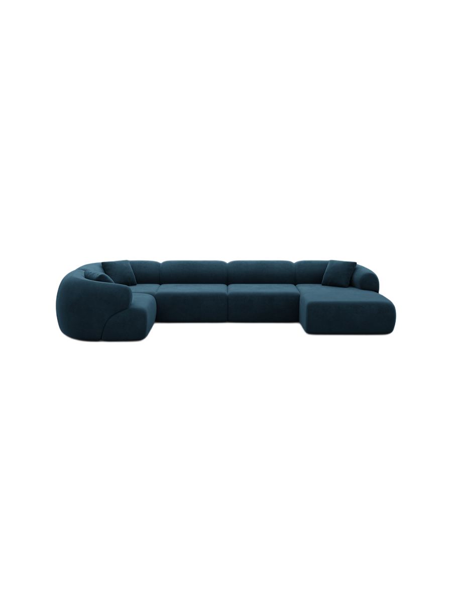 
6-Sitzer Design Panorama-Sofa „Astoria XL“ mit Samtbezug - Samtbezug Königsblau / Lange Seite links