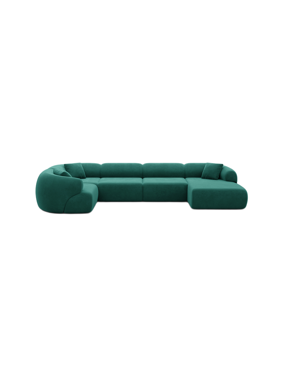 
6-Sitzer Design Panorama-Sofa „Astoria XL“ mit Samtbezug - Samtbezug Königsblau / Lange Seite links