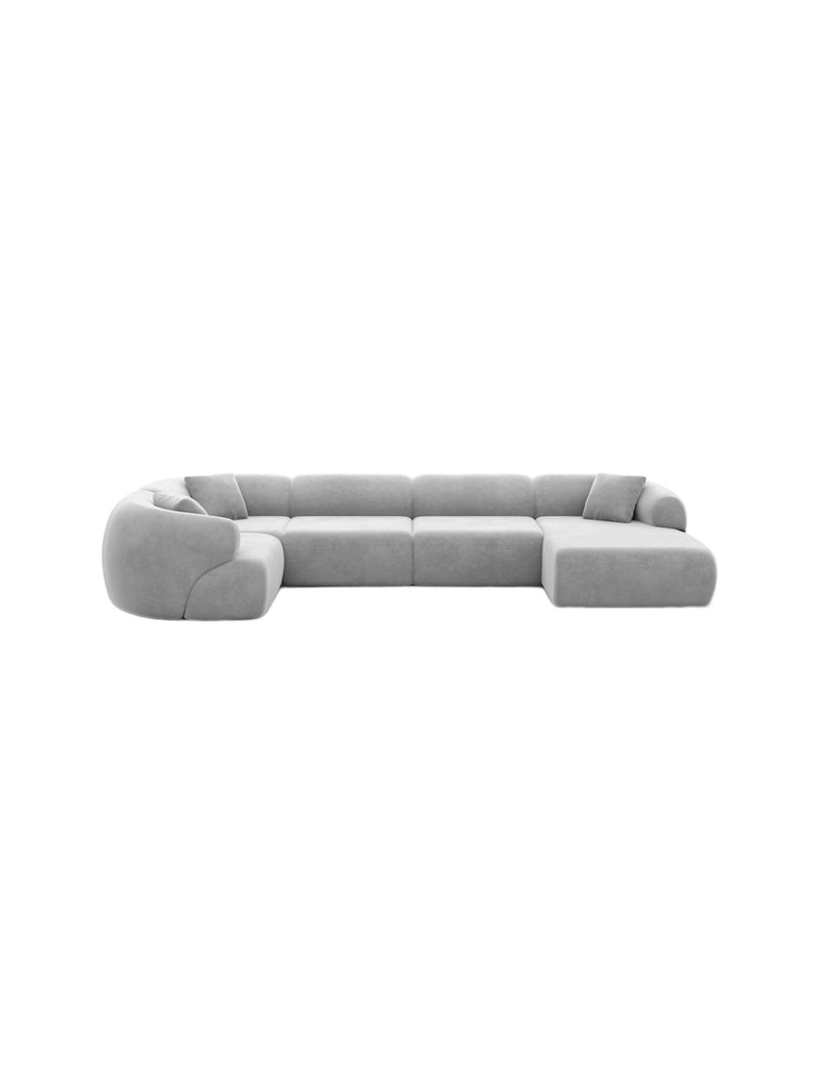 
6-Sitzer Design Panorama-Sofa „Astoria XL“ mit Samtbezug - Samtbezug Königsblau / Lange Seite links