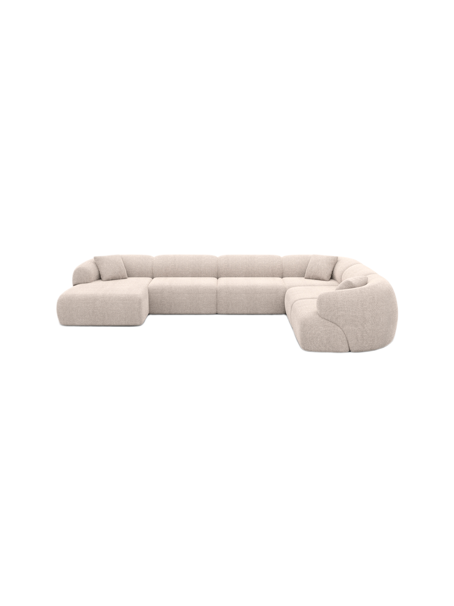 
7-Sitzer Design Panorama-Sofa „Astoria XXL“ mit Strukturstoff-Bezug - Strukturstoff Anthrazit / Lange Seite links
