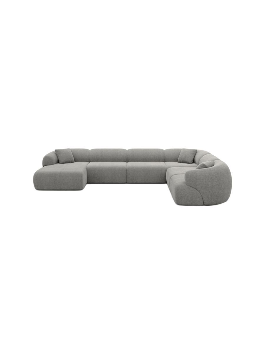 
7-Sitzer Design Panorama-Sofa „Astoria XXL“ mit Strukturstoff-Bezug - Strukturstoff Anthrazit / Lange Seite links