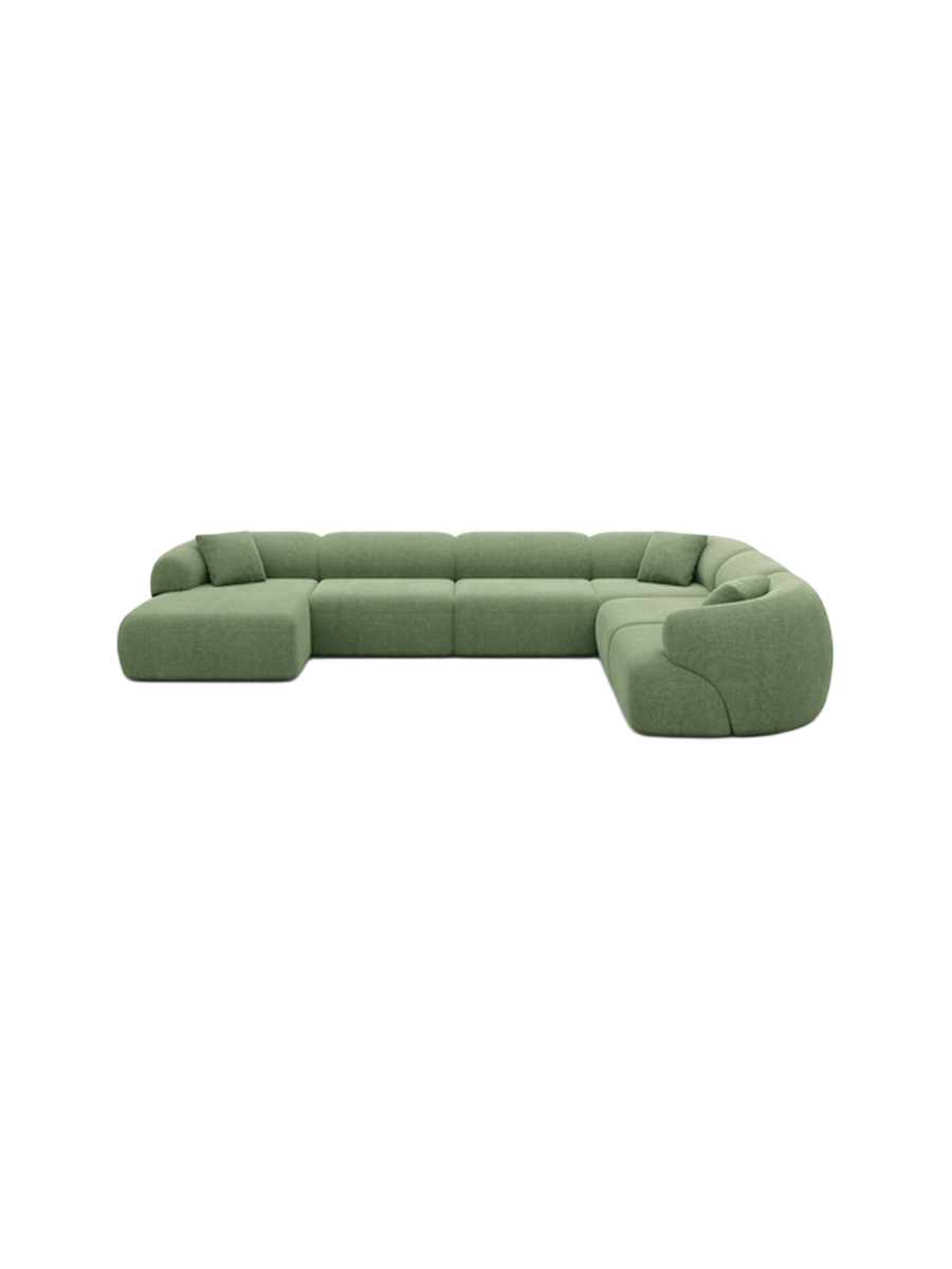 
7-Sitzer Design Panorama-Sofa „Astoria XXL“ mit Strukturstoff-Bezug - Strukturstoff Anthrazit / Lange Seite links