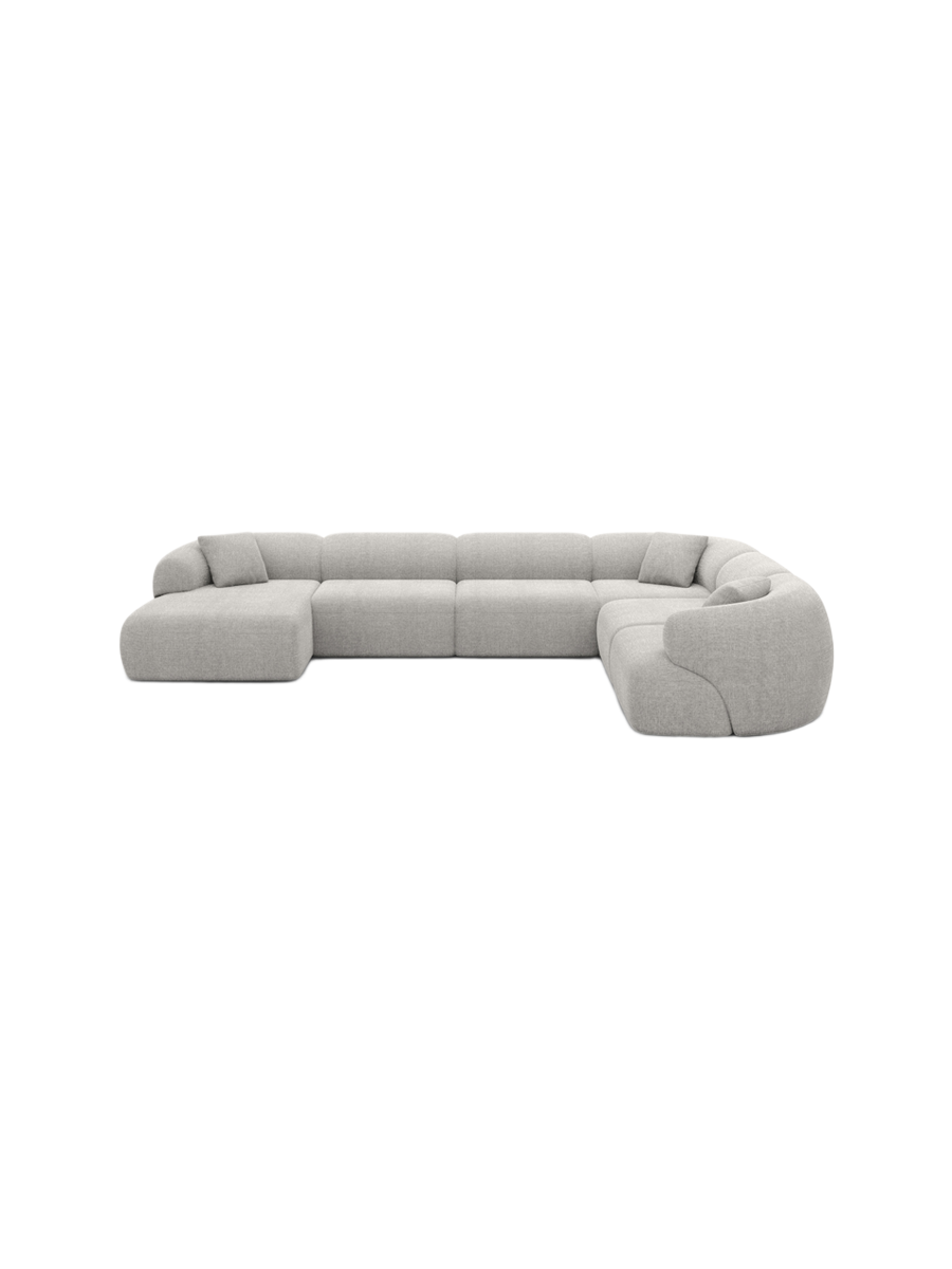 
7-Sitzer Design Panorama-Sofa „Astoria XXL“ mit Strukturstoff-Bezug - Strukturstoff Anthrazit / Lange Seite links