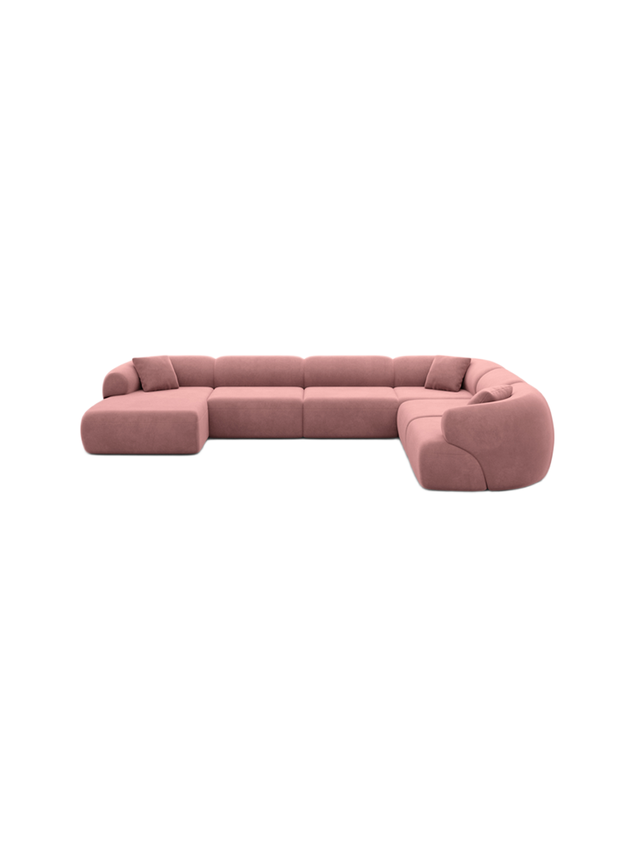 
7-Sitzer Design Panorama-Sofa „Astoria XXL“ mit Samtbezug - Samtbezug Königsblau / Lange Seite links