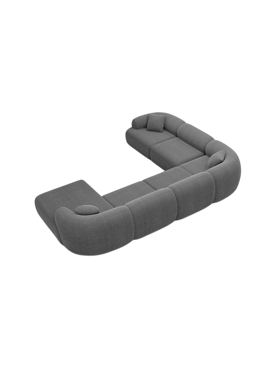 
7-Sitzer Design Panorama-Sofa „Astoria XXL“ mit Strukturstoff-Bezug - Strukturstoff Anthrazit / Lange Seite links