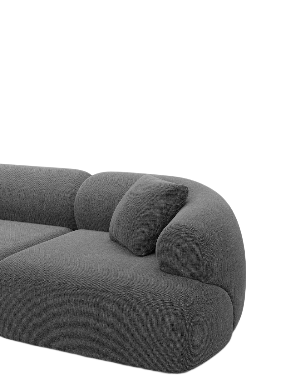 
7-Sitzer Design Panorama-Sofa „Astoria XXL“ mit Strukturstoff-Bezug - Strukturstoff Anthrazit / Lange Seite links