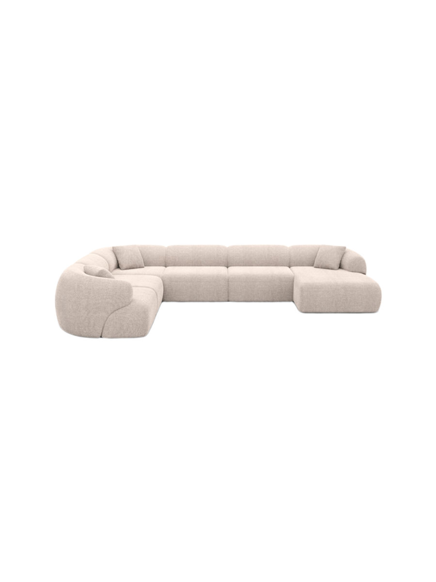 
7-Sitzer Design Panorama-Sofa „Astoria XXL“ mit Strukturstoff-Bezug - Strukturstoff Anthrazit / Lange Seite links