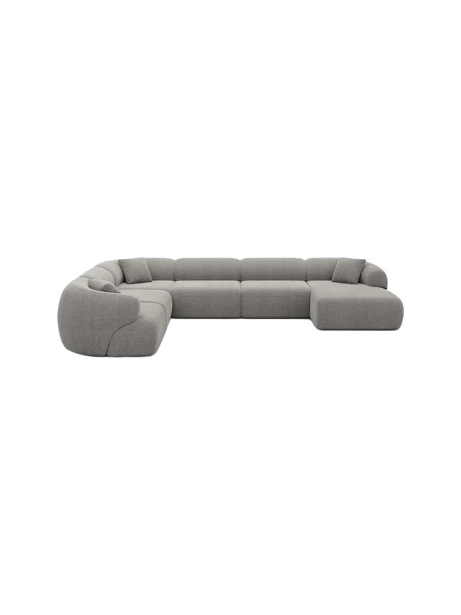 
7-Sitzer Design Panorama-Sofa „Astoria XXL“ mit Strukturstoff-Bezug - Strukturstoff Anthrazit / Lange Seite links