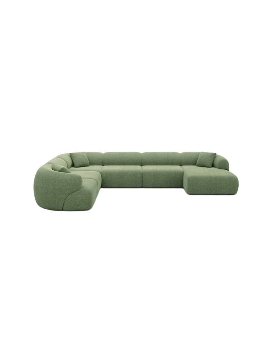 
7-Sitzer Design Panorama-Sofa „Astoria XXL“ mit Strukturstoff-Bezug - Strukturstoff Anthrazit / Lange Seite links