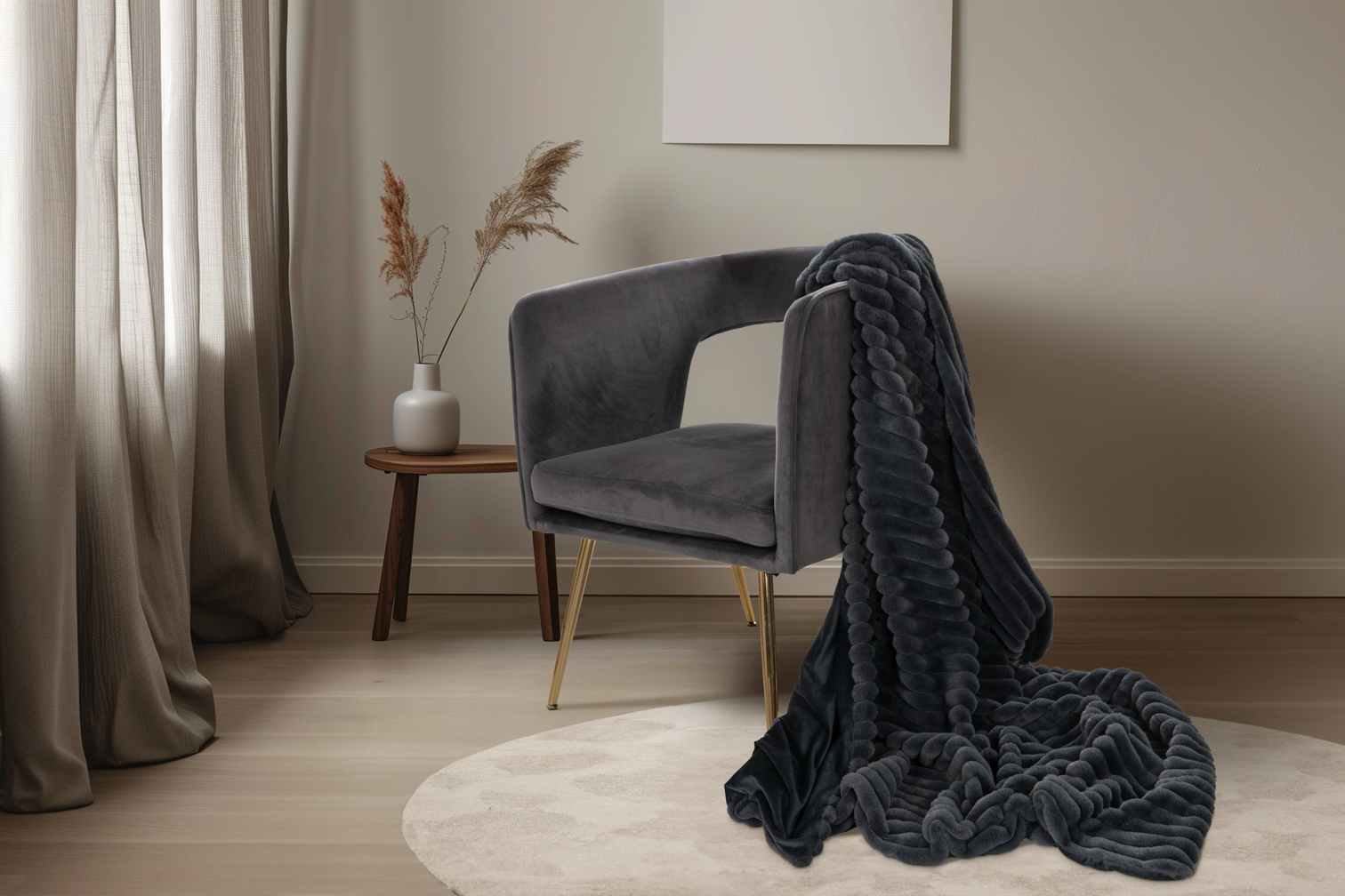 
High-Quality "Plush" Snuggle Blanket 150 x 200 cm, Graphite